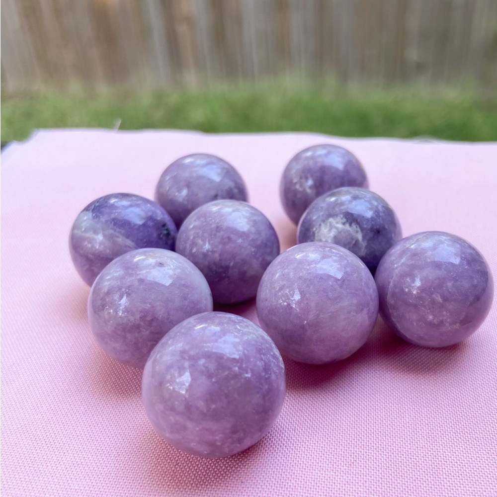 Lepidolite Crystal Sphere. Positive Vibration Energy Healing Spiritual Stone - Picture 4 of 12